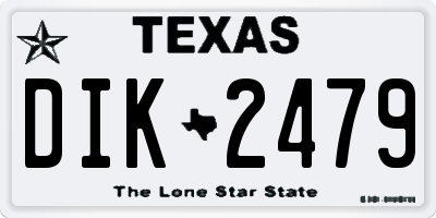 TX license plate DIK2479