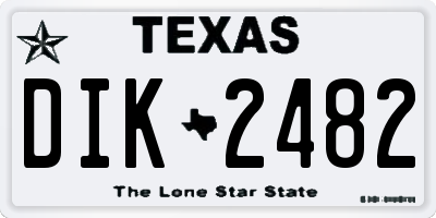TX license plate DIK2482