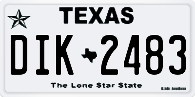 TX license plate DIK2483
