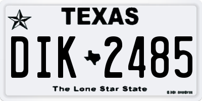 TX license plate DIK2485