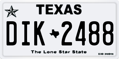 TX license plate DIK2488