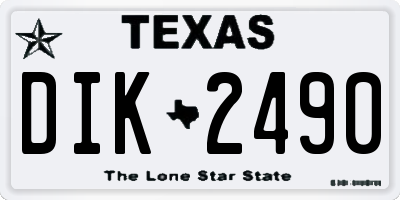 TX license plate DIK2490