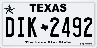 TX license plate DIK2492