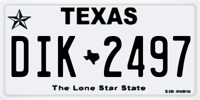 TX license plate DIK2497