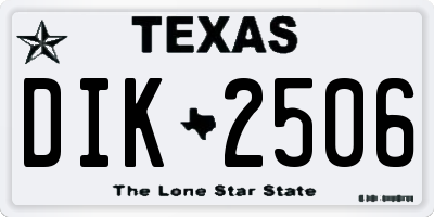 TX license plate DIK2506
