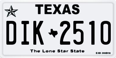 TX license plate DIK2510
