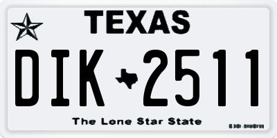 TX license plate DIK2511