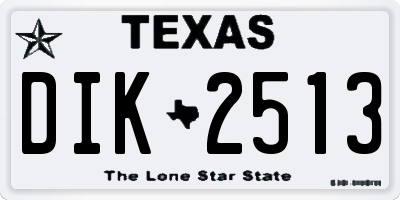 TX license plate DIK2513