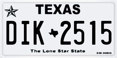 TX license plate DIK2515