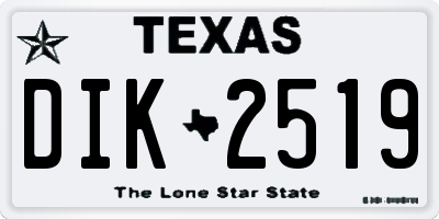 TX license plate DIK2519