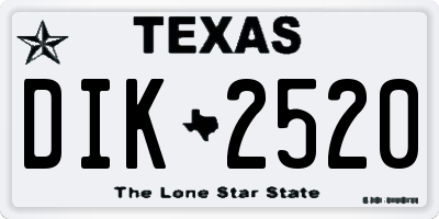 TX license plate DIK2520