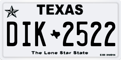TX license plate DIK2522