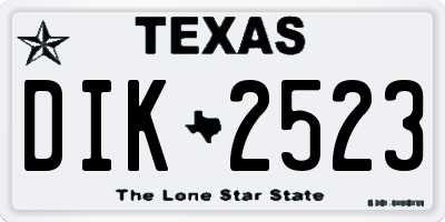TX license plate DIK2523
