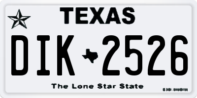 TX license plate DIK2526