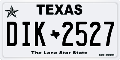TX license plate DIK2527