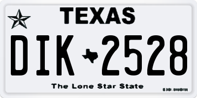 TX license plate DIK2528