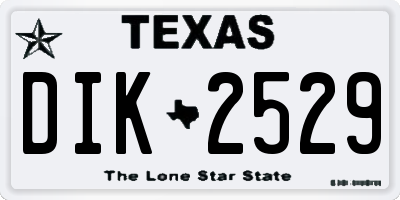 TX license plate DIK2529