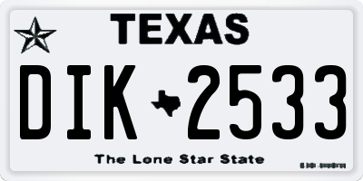 TX license plate DIK2533