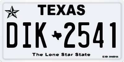 TX license plate DIK2541