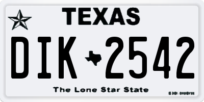 TX license plate DIK2542