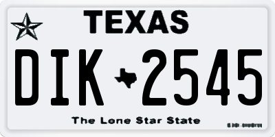 TX license plate DIK2545