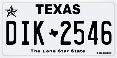 TX license plate DIK2546