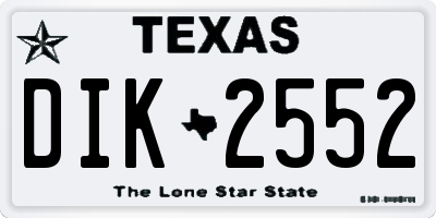 TX license plate DIK2552
