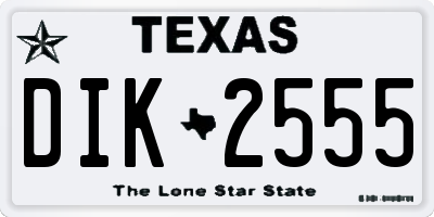 TX license plate DIK2555