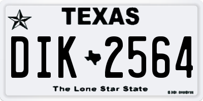 TX license plate DIK2564