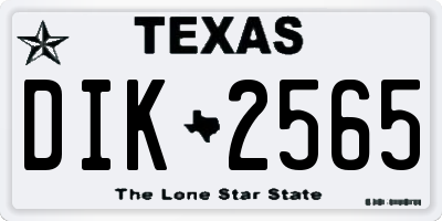 TX license plate DIK2565