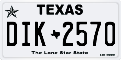 TX license plate DIK2570