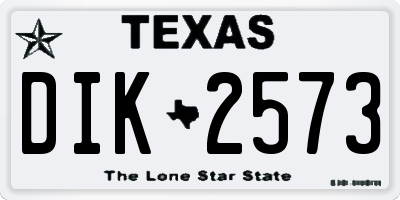 TX license plate DIK2573