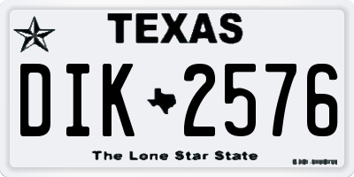 TX license plate DIK2576