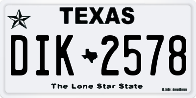TX license plate DIK2578