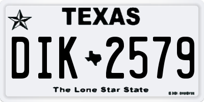 TX license plate DIK2579