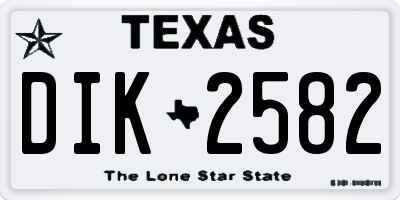 TX license plate DIK2582
