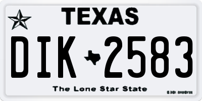 TX license plate DIK2583