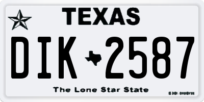 TX license plate DIK2587