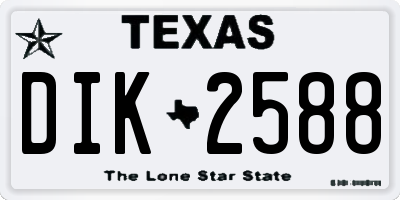 TX license plate DIK2588