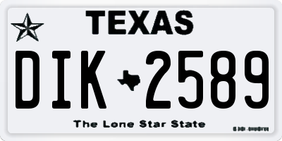 TX license plate DIK2589