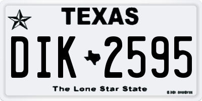 TX license plate DIK2595