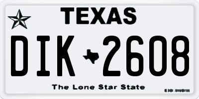 TX license plate DIK2608