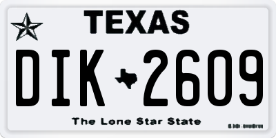 TX license plate DIK2609