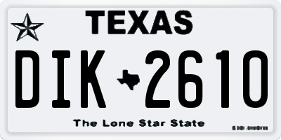 TX license plate DIK2610