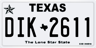 TX license plate DIK2611