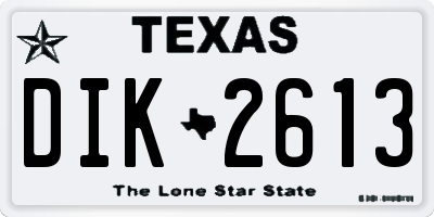 TX license plate DIK2613