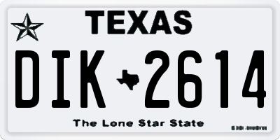 TX license plate DIK2614