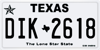 TX license plate DIK2618