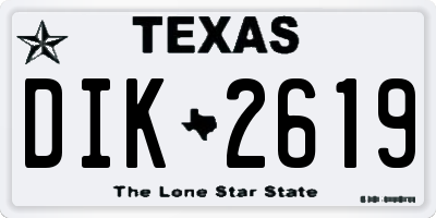 TX license plate DIK2619