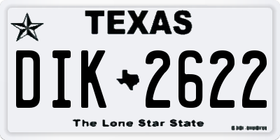 TX license plate DIK2622